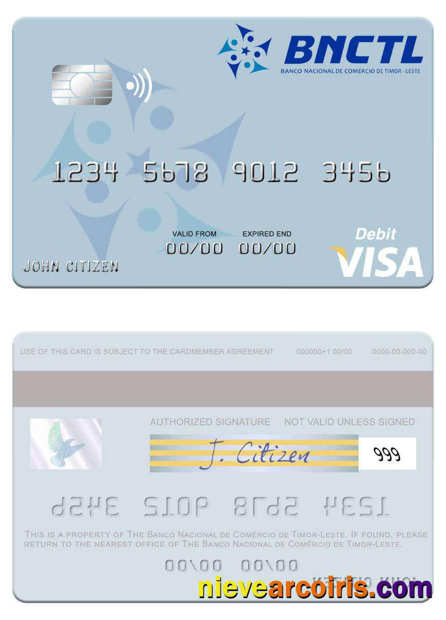 Timor-Leste Banco Nacional de Comércio de Timor-Leste visa debit card